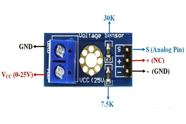 Voltage Sensor Module 25V ( Pack of 25)