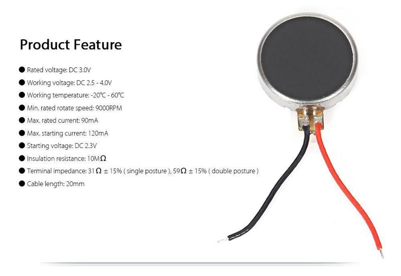Iotcart SES-P-2018 3V DC Coin Vibration Motor - Haptic Feedback