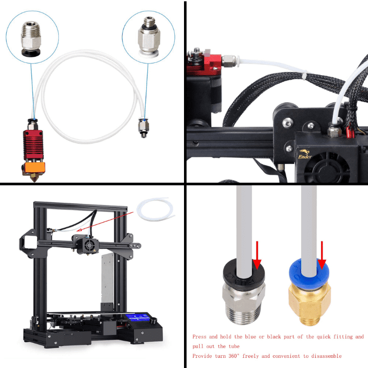PTFE 4x6mm White Teflon Tube for 3mm 3D Printer Filament - 1 Meter (4mm ID X 6mm OD)