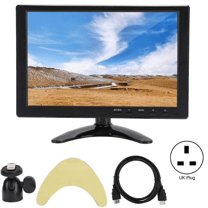Iotcart H102 10.1 Inch 12V LCD Monitor - 1280x800 HDMI VGA for Raspberry Pi & CCTV