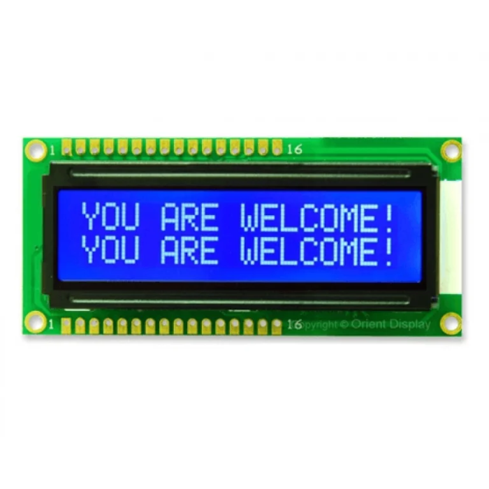 Iotcart 1602A 16x2 LCD Display Blue Backlight - Arduino Compatible