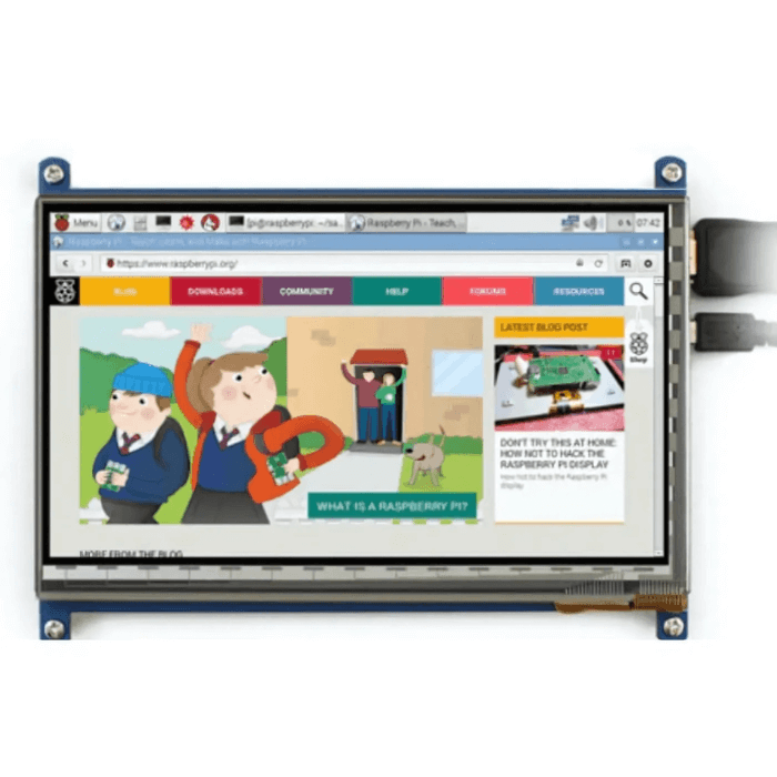 7 inch LCD Capacitive Touch Panel with HDMI and USB Cable