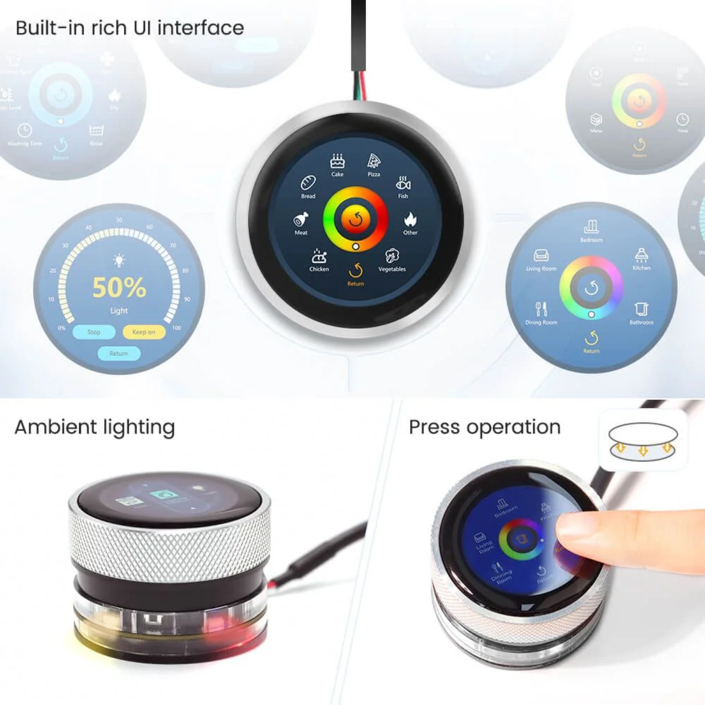 Elecrow CrowPanel 1.28 Inch ESP32 HMI Display with 240x240 IPS Round Touch Screen