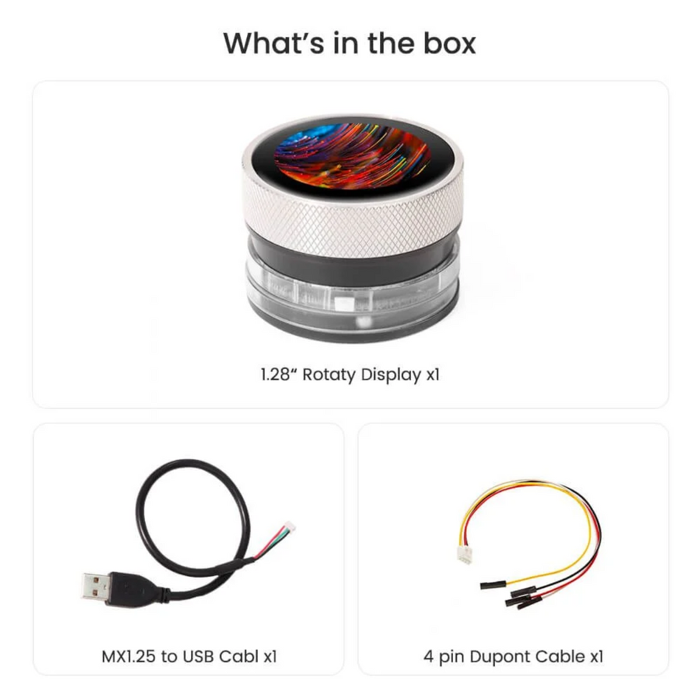 Elecrow CrowPanel 1.28 Inch ESP32 HMI Display with 240x240 IPS Round Touch Screen