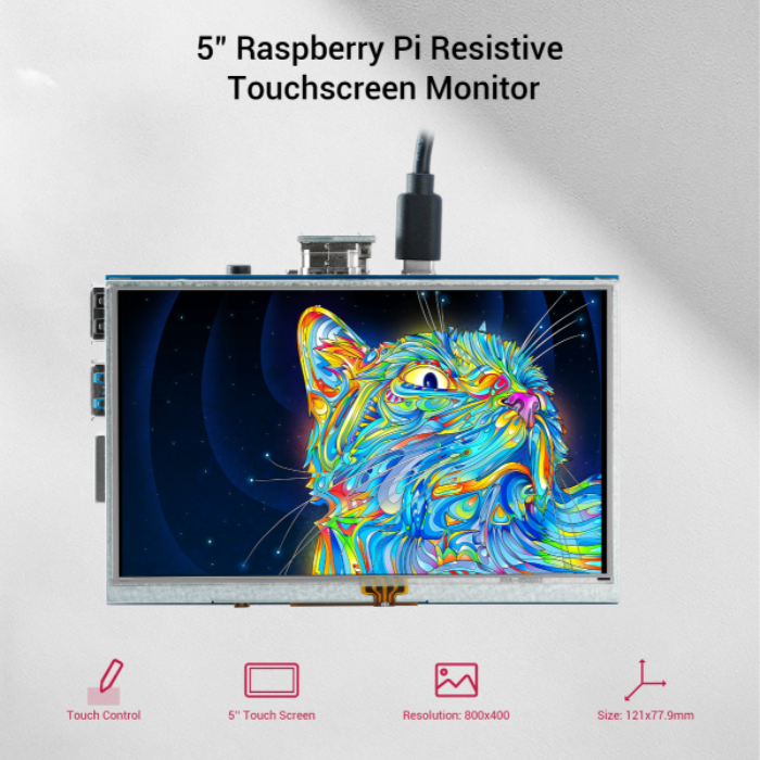 Elecrow RR050 5 Inch Resistive Touch Screen TFT Display 800x480