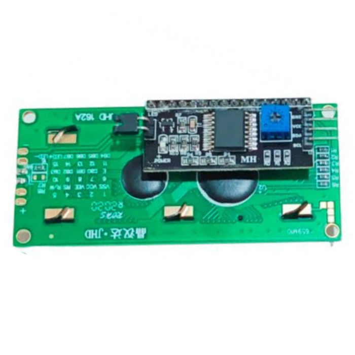 Iotcart 16x2 Green LCD Display with I2C Interface - Arduino & Raspberry Pi Compatible