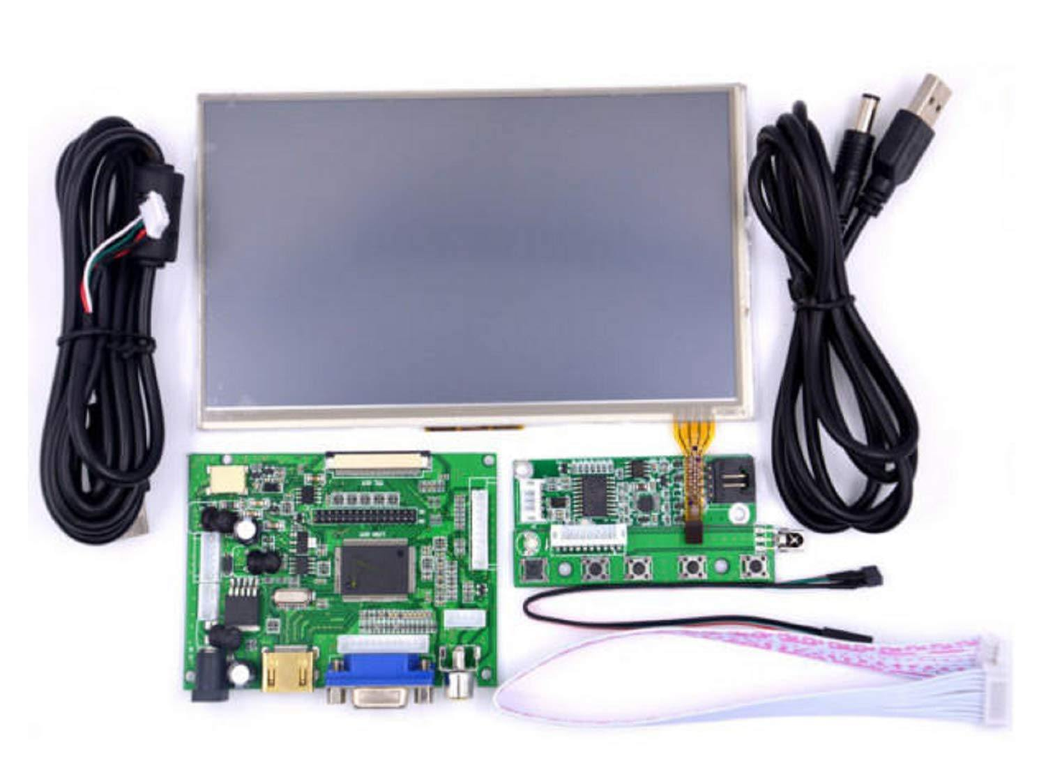 7inch Raspberry Pi LCD Touch Screen Display with Kit HDMI VGA Input Driver Board