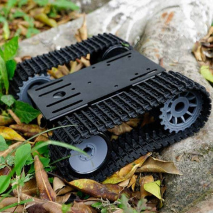 Iotcart Black Gladiator Tracked Robot Chassis - Arduino-Compatible DIY Platform