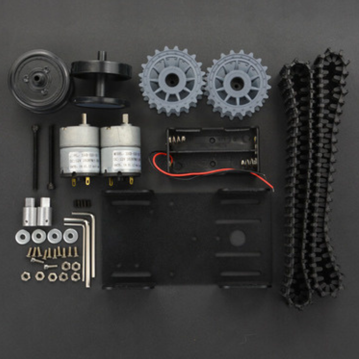 Iotcart Black Gladiator Tracked Robot Chassis - Arduino-Compatible DIY Platform