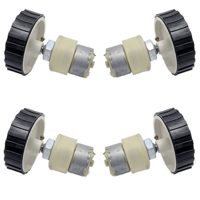 Buy 4x 200RPM 12V DC Gear Motors with 7x2cm Robot Wheels - Iotcart