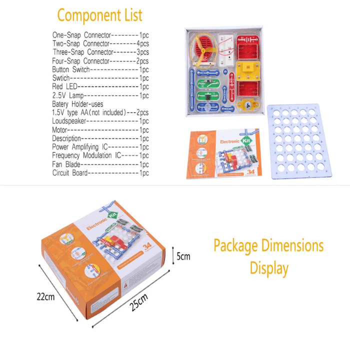 Buy 34 Experiments Electronics Kit - STEM Learning for Kids & Students