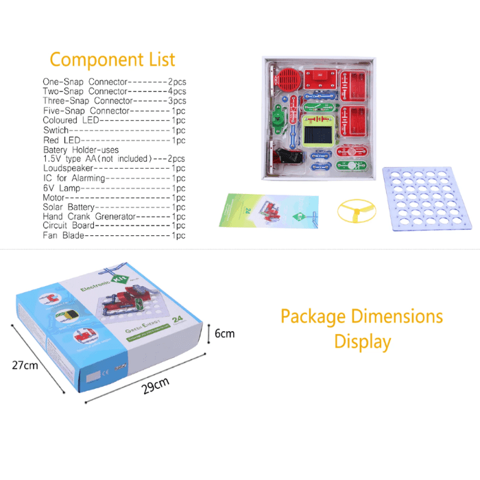 Iotcart SES-P-2184 24-in-1 Snap-on Electronics Kit for STEM Learning