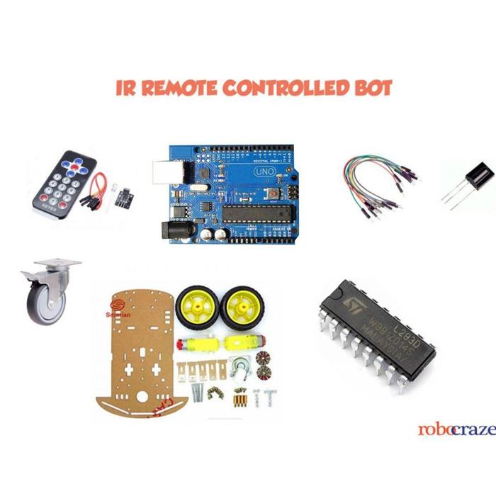 Iotcart SES-P-2194 IR Remote Controlled Robot Chassis Kit - Arduino Compatible
