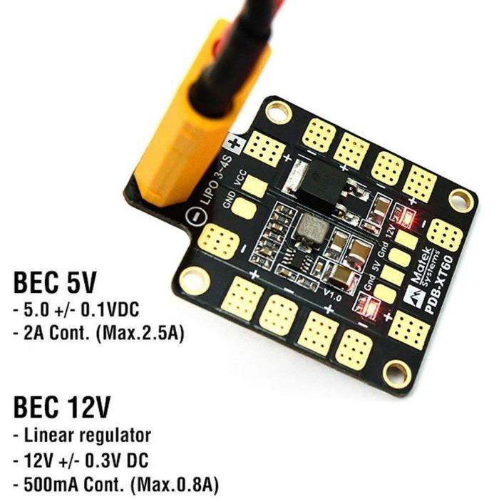 Matek Systems PDB-XT60 6S Power Distribution Board for RC Drones - Buy in India