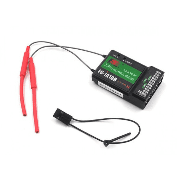 FlySky FS-i6S 2.4G 10CH AFHDS Transmitter with FS-IA10B Receiver & Mobile Holder - RC Controller for Drones, Planes, Cars