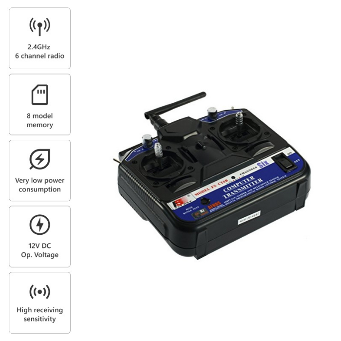 FlySky FS-CT6B 6ch 2.4GHz Transmitter with FS-R6B Receiver - RC Drone Control