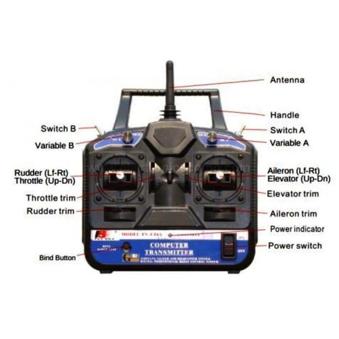 FlySky FS-CT6B 6ch 2.4GHz Transmitter with FS-R6B Receiver - RC Drone Control