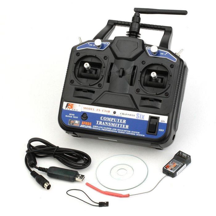 FlySky FS-CT6B 6ch 2.4GHz Transmitter with FS-R6B Receiver - RC Drone Control