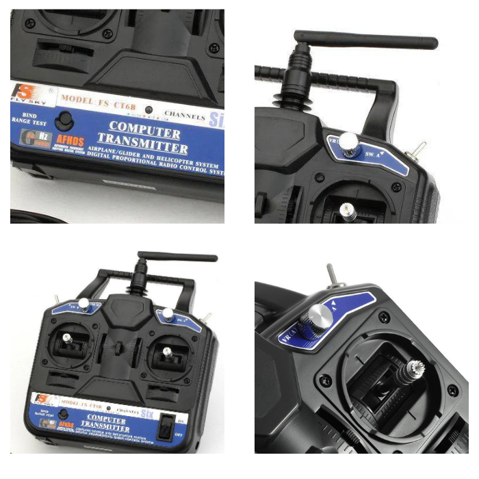 FlySky FS-CT6B 6ch 2.4GHz Transmitter with FS-R6B Receiver - RC Drone Control