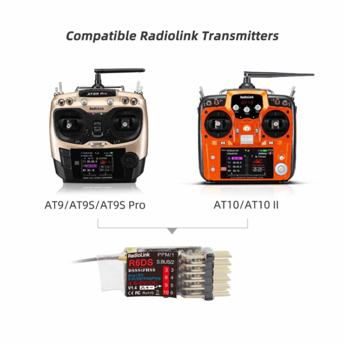 Radiolink R6DS 6/10 Channels RC Receiver 2.4GHz