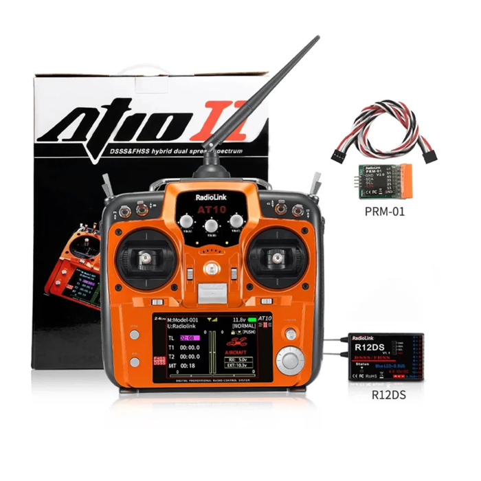 Radiolink AT10II 12CH 2.4GHz Transmitter with R12DS Receiver - RC Drone & UAV Control System
