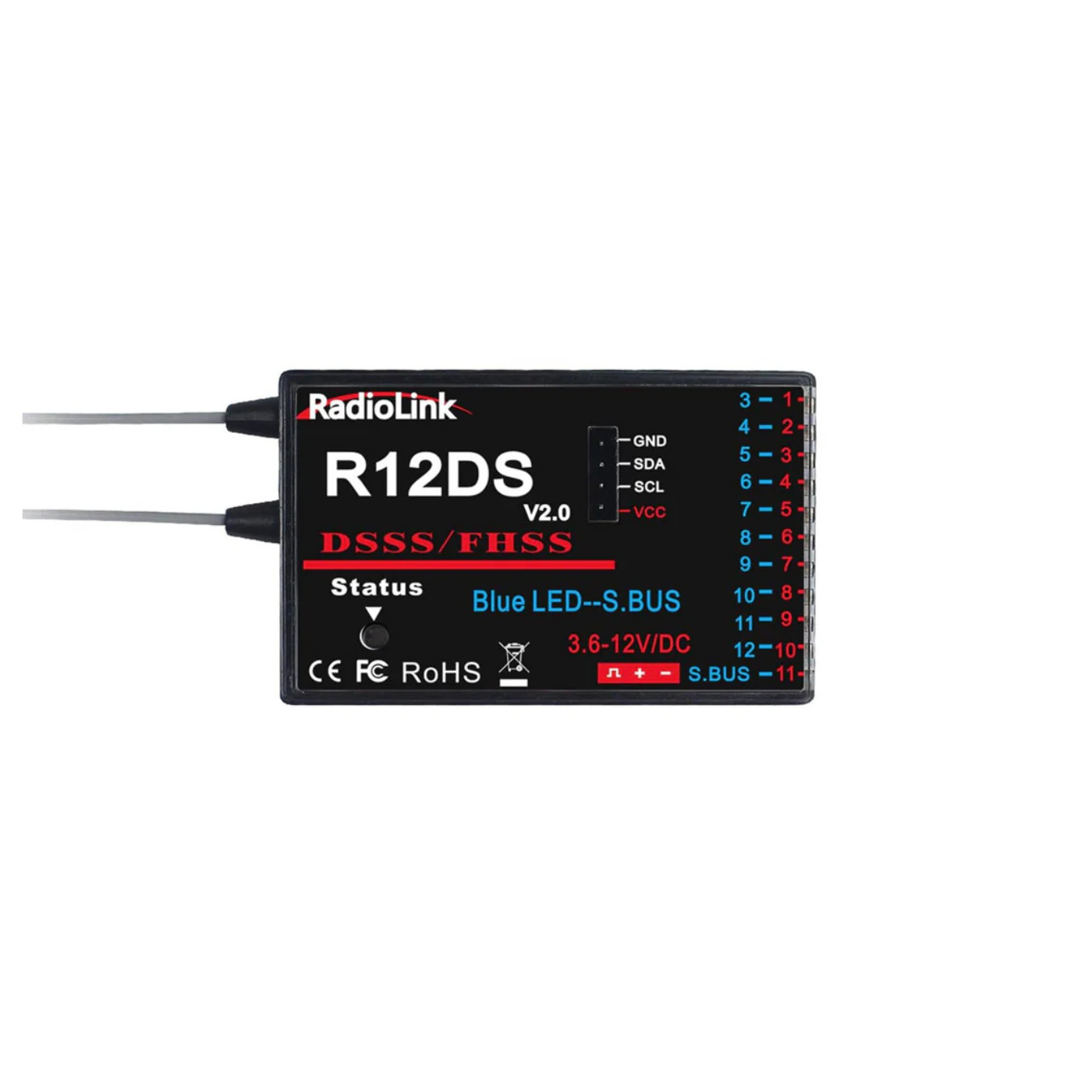 Radiolink R12DS RC Receiver 2.4GHz 12 Channels