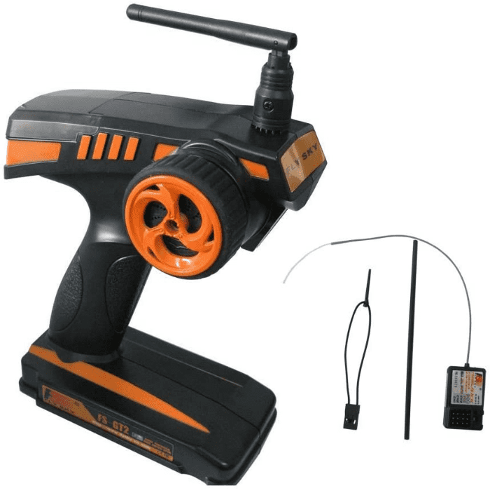 Flysky FS-GT2 2.4GHz 2CH Transmitter & Receiver for RC Cars, Boats, Planes - Buy in India