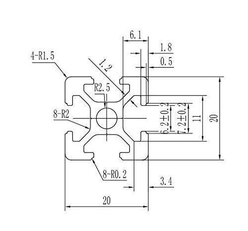 Iotcart SES-P-229 600mm 20x20 Aluminium Profile - Structural Frame for 3D Printers