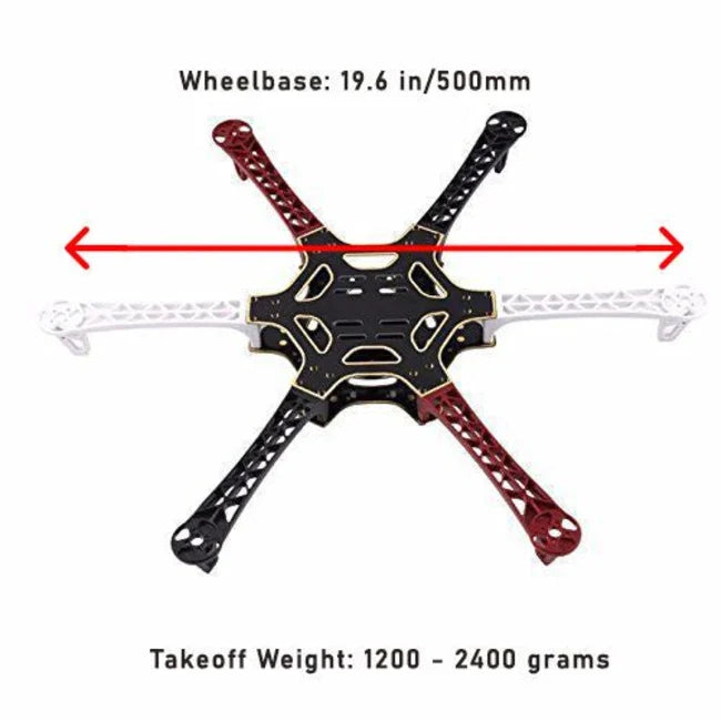 HF550 HJ550 6-Axis DJI Hexacopter Frame Airframe kit, Integrated PCB Wiring for DJI, KK, MK, MWC