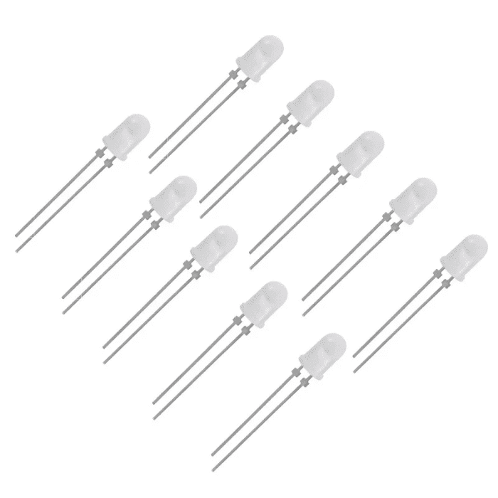 Iotcart 5mm White Blue LED (Pack of 10) - High-Brightness Indicator Diodes for Arduino & Raspberry Pi