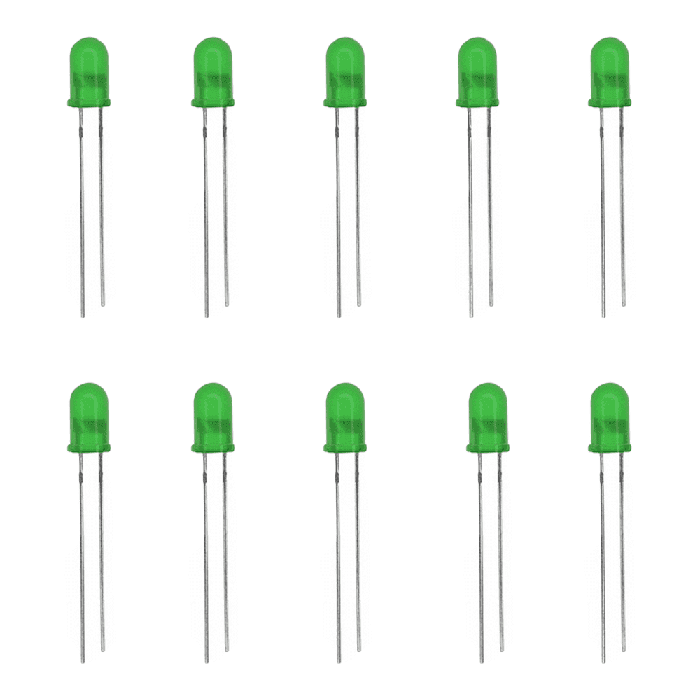 Iotcart SES-P-2331 3mm Green LED (Pack of 10) - Electronics for Arduino Projects