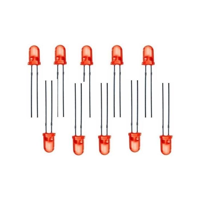 Iotcart 3mm Red LED (Pack of 10) - Indicator Use for Arduino & Raspberry Pi