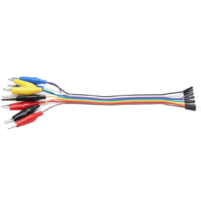 Iotcart SES-P-2351 20cm Alligator Clip to Male Jumper Wire - Test Lead for Prototyping