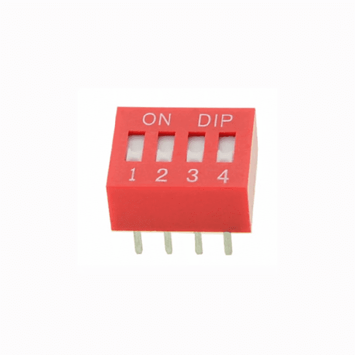 Iotcart SES-P-2352 4 Way DIP Slide Switch 2.54mm Pitch - Pack of 2