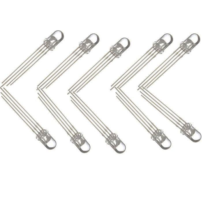 Iotcart RGB LED 10mm Common Cathode Clear (Pack of 10) - Indicator & PWM Use