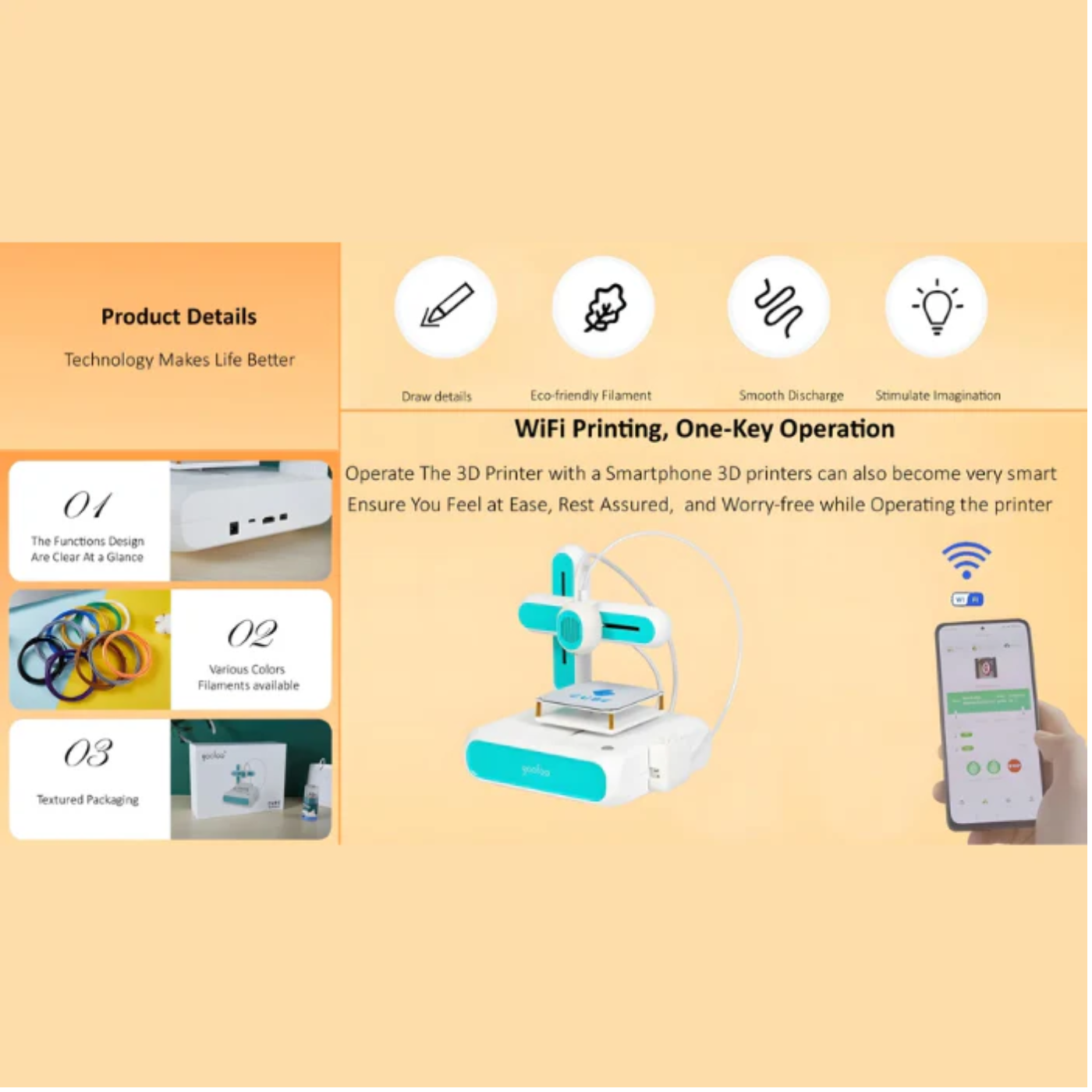 Goofoo Cube Mini 3D Printer for Stem Education