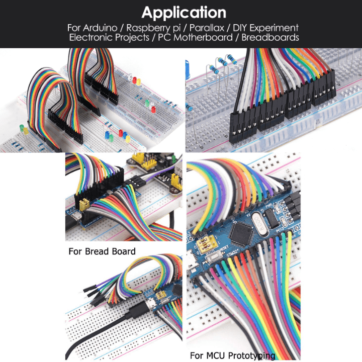 Jumper Wire Set - M2M, M2F, F2F (40 pcs each)