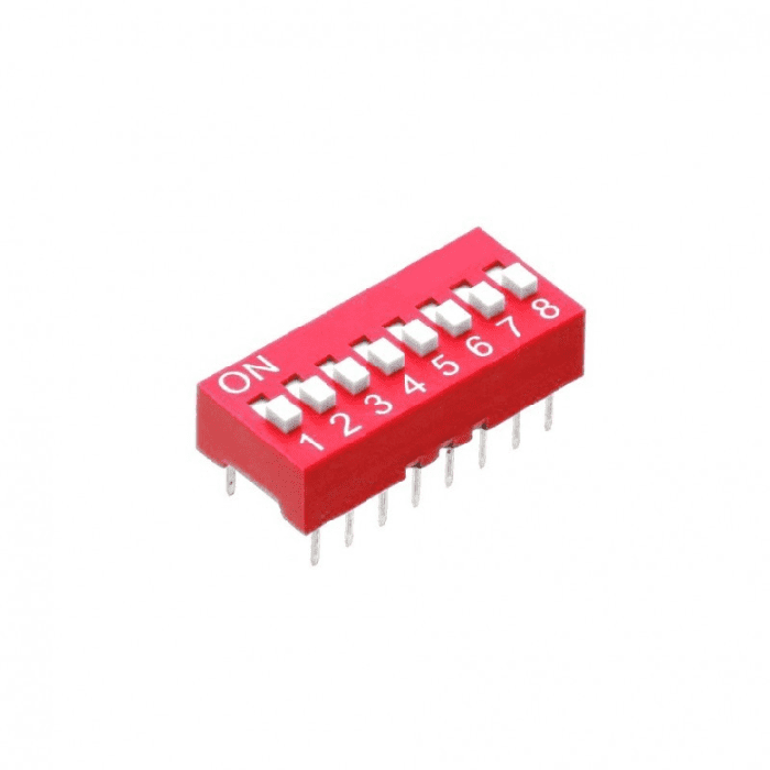 Iotcart SES-P-2387 8 Way Slide DIP Switch 2.54mm - PCB Mount for Electronics Projects