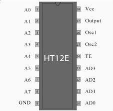 HT12E Encoder IC 12-Bit Parallel-to-Serial - Remote Control Interface