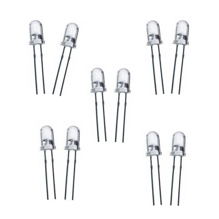 Iotcart 3mm White Green LED (Pack of 10) - Indicator Lighting for Arduino & Raspberry Pi - Buy Online India