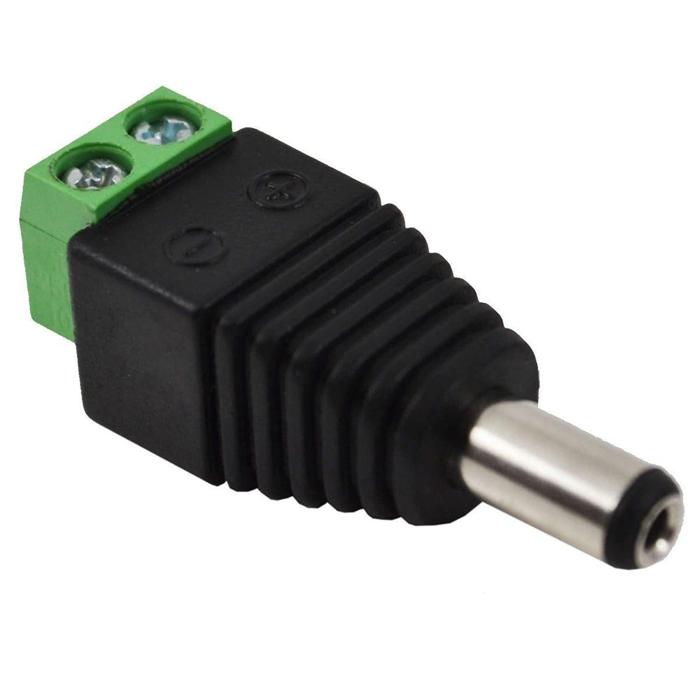 Iotcart SES-P-2403 2.1mm DC Male Plug Jack Adapter - CCTV Camera Power Connector