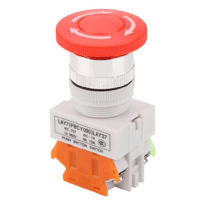 YWBL-WH Mushroom Emergency Stop Push Button Switch - 22MM