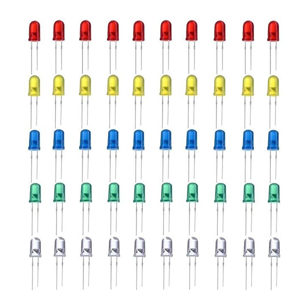 Led Combo (R-G-Y-B-W) 5mm 10pcs each