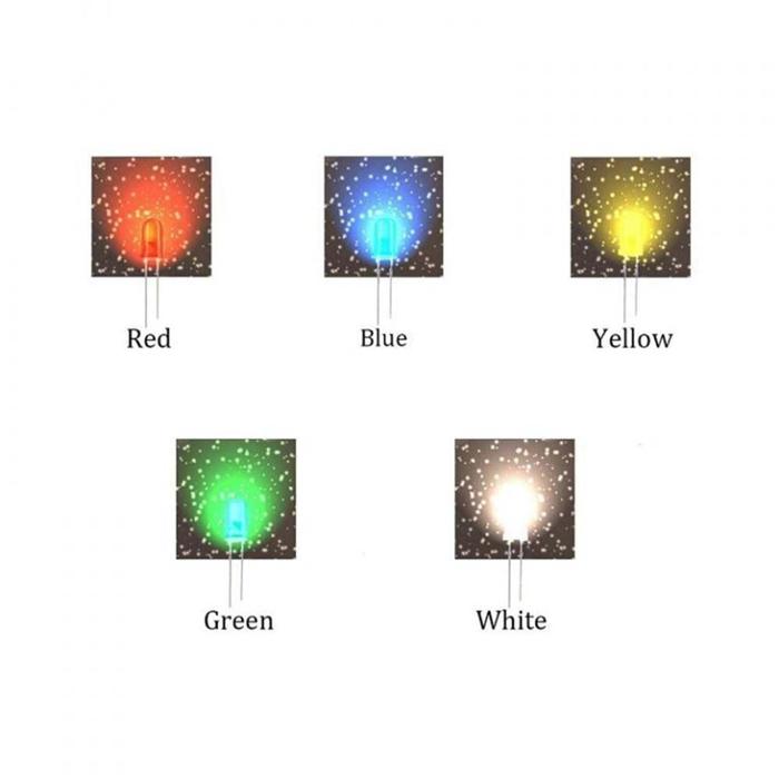 Iotcart 5mm LED Combo (R-G-Y-B-W) 10pcs Each - Buy Online in India