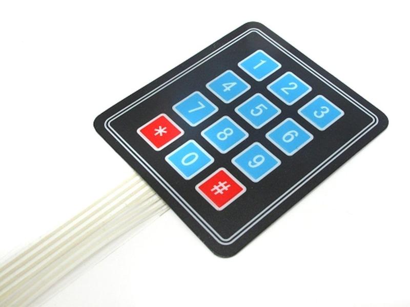 Iotcart SES-P-2427 4x3 Flexible Matrix Keypad - 12V Membrane Switch for Arduino