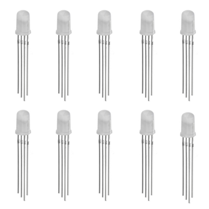 Iotcart 5mm Common Anode RGB LED 4Pin White Diffused - DIY & Robotics Projects