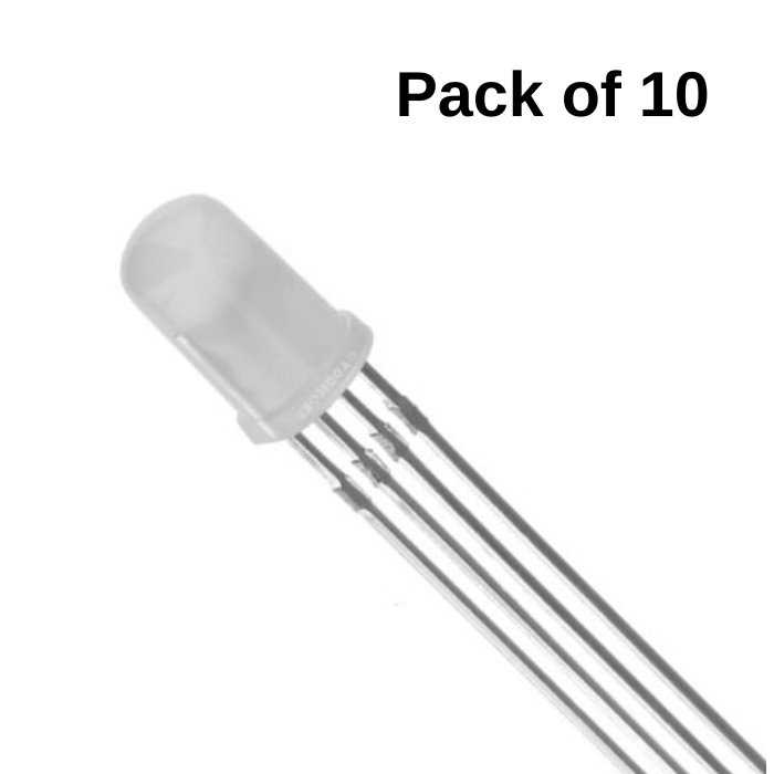 Iotcart 5mm Common Anode RGB LED 4Pin White Diffused - DIY & Robotics Projects