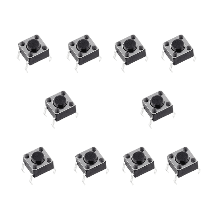 Iotcart SES-P-2438 12x12x7.3mm Tactile Push Button Switch - Pack of 10 for Arduino Projects