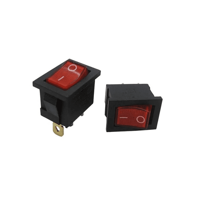 Rocker switch 6A 250V SPDT 3 PIN Red LED