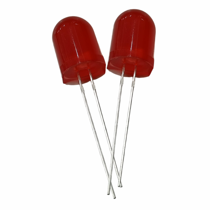 Iotcart 10mm Bright Red LED 10 Pcs Pack - Indicator Light for Electronics Projects